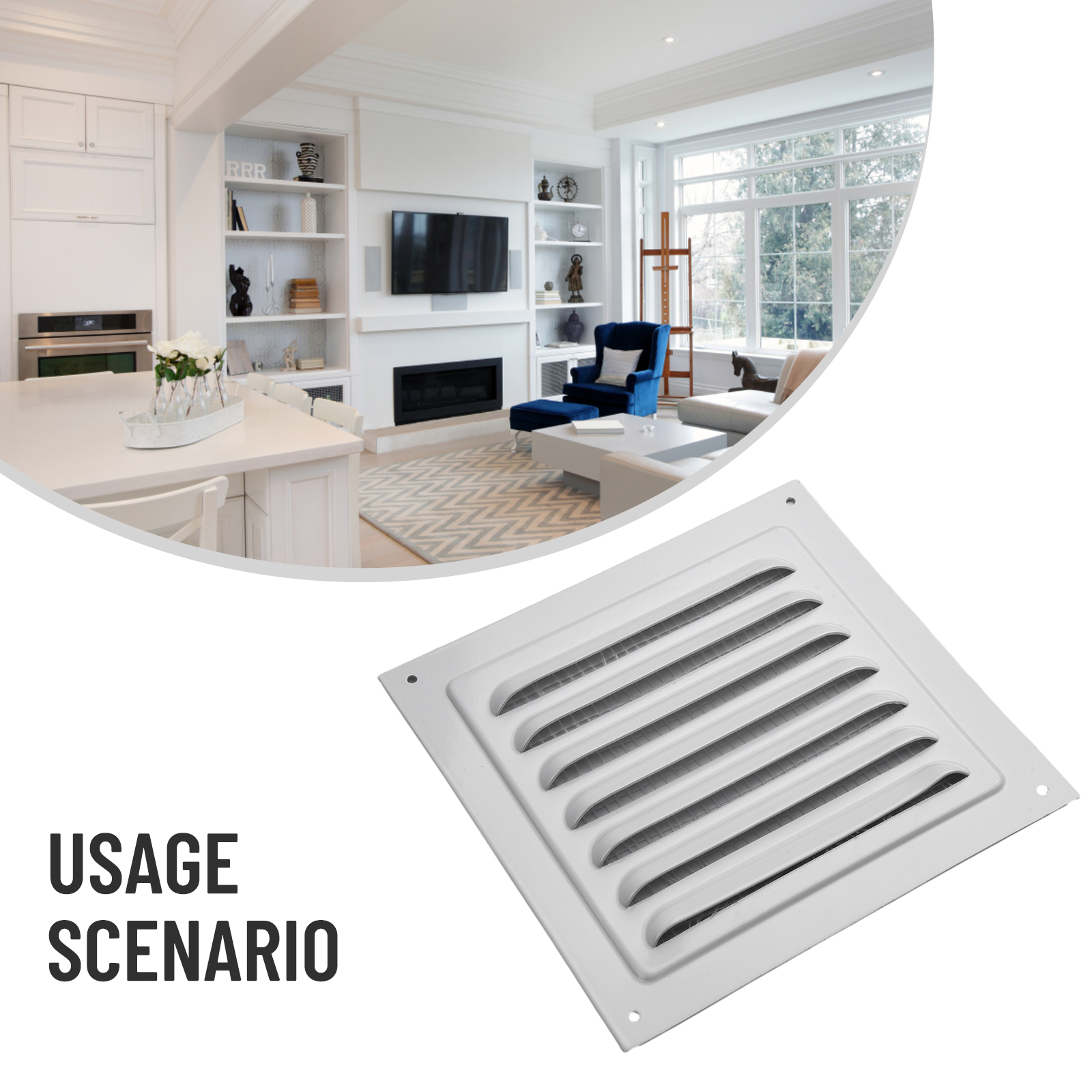 1pc x 150/200/250/300mm aluminiums lameller til ventilationsgitter, firkantet insektnet, egnet til væg- og loftdækning