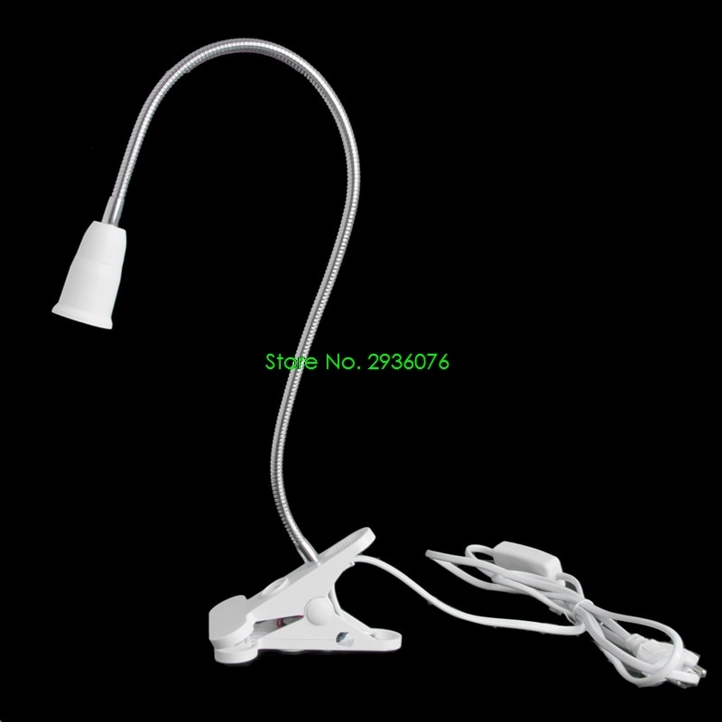 E27 50Cm Ac 85-265V Flexibele Clip Op Schakelaar Led Lamp Houder Socket Power Kabel ondersteuning