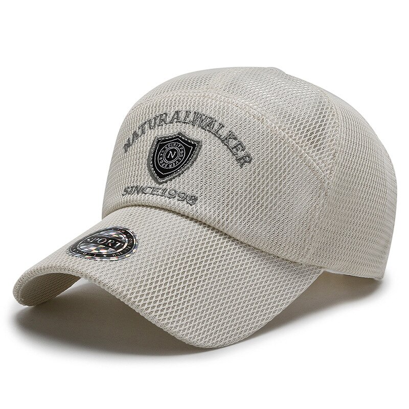 Printemps Et Été Casquettes De Baseball Pour Homme Décontracté Style Polyester Maille Broderie Extérieure Sport Hommes Chapeaux: Beige