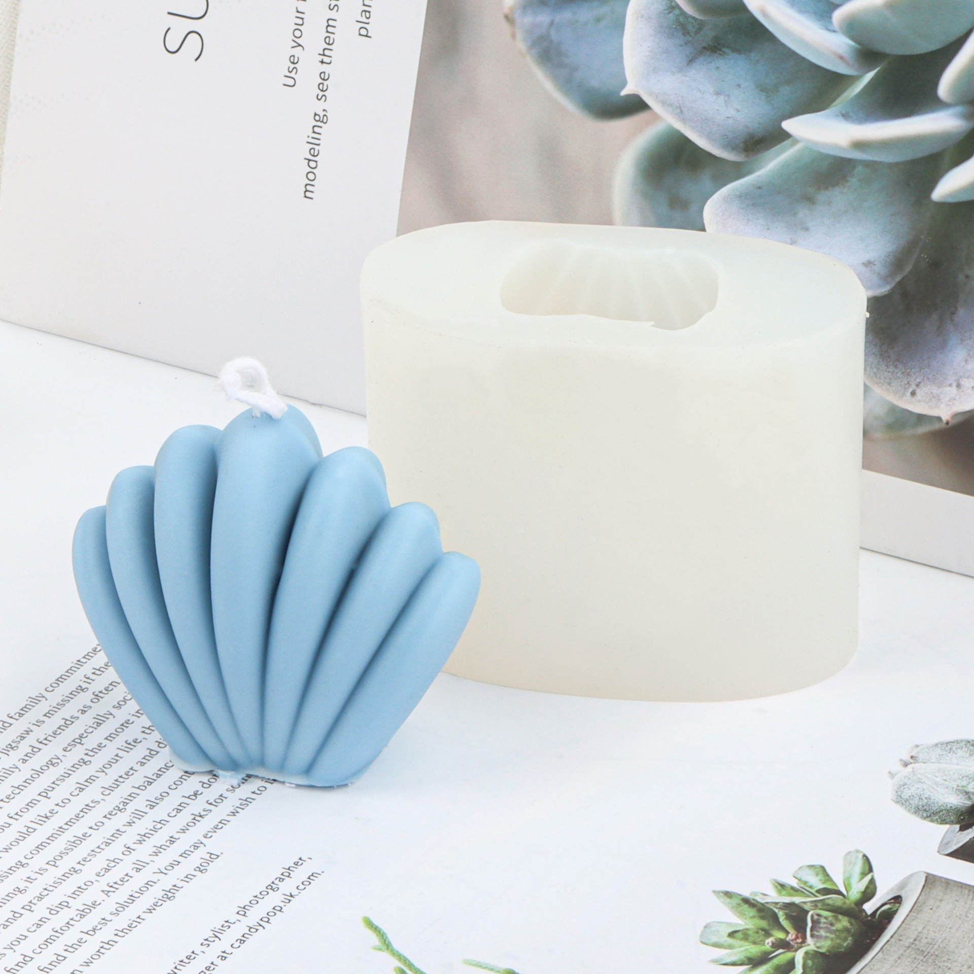 DIY 3D Shell Candle Mold 3d Silicone Molds Aroma Candles Molds for Plaster Candle Making Supplies Handmade Form