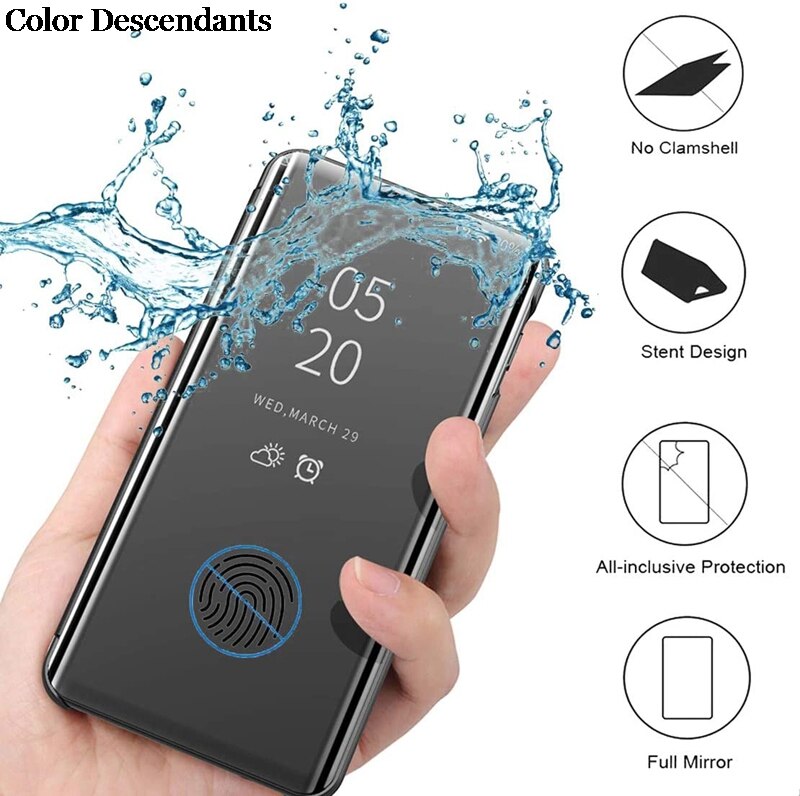 Funda de lujo con tapa para OPPO RX17 Neo, carcasa trasera de 6,4 &quot;con espejo retrovisor transparente, para RX 17 Neo RX17Neo