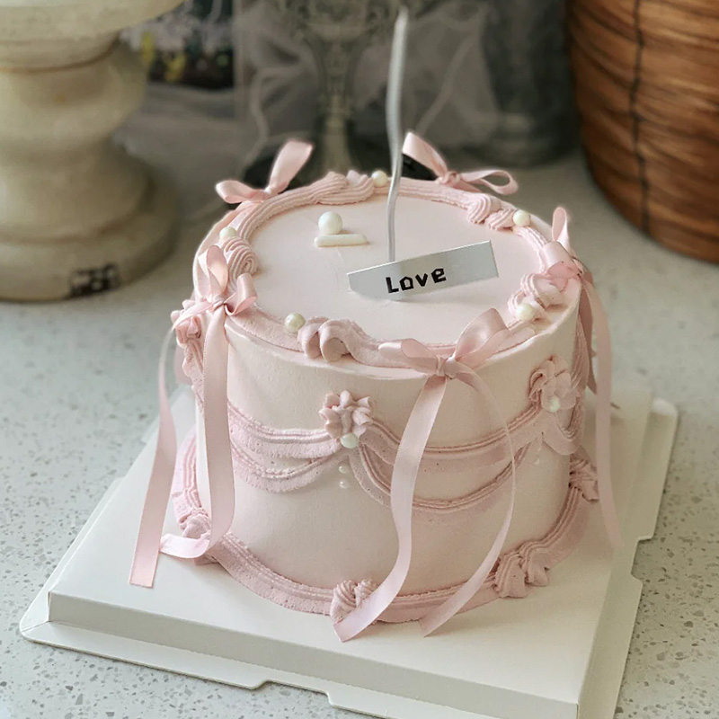 10/20 piezas decoraciones para pasteles con lazo rojo y rosa, cintas para decoración de tarta, suministros para de cumpleaños para niñas, pastel de boda de Navidad, decoración DIY