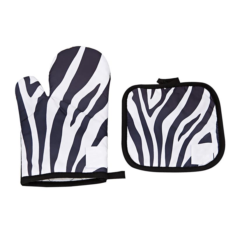 2 pièces cuisine gants isolation motif léopard Pad cuisson micro-ondes gants cuisson BBQ four maniques four mitaines cuisine gants: 4