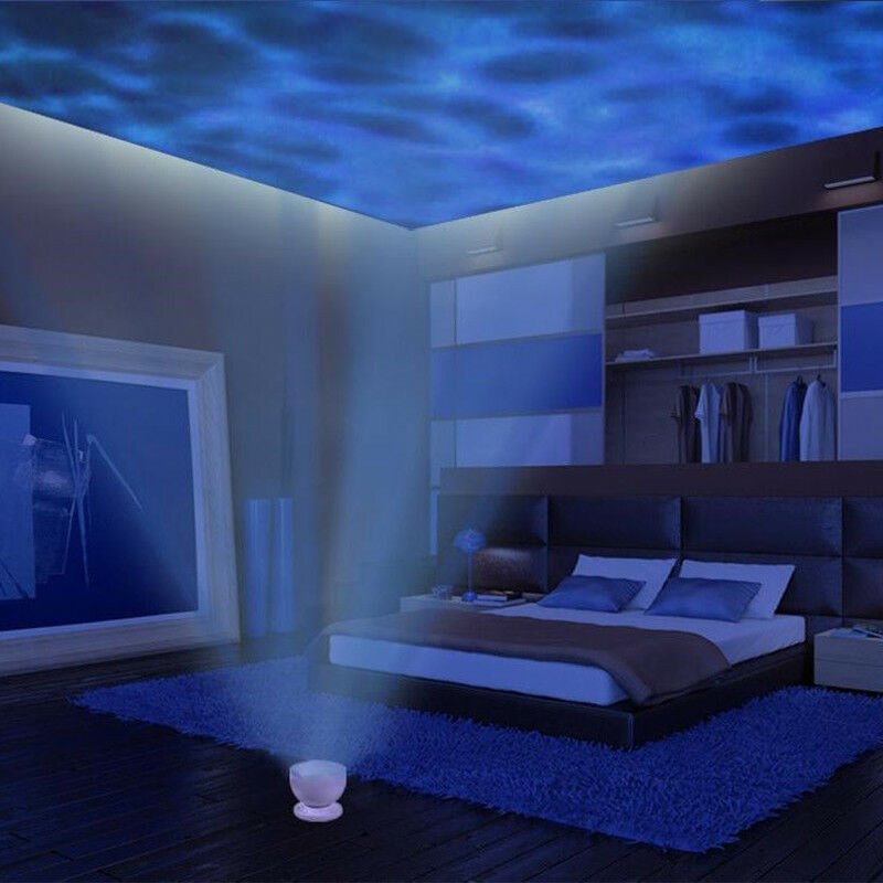 Ocean sea daren bølger førte natlys projektor romantisk afslappende lampehøjttaler