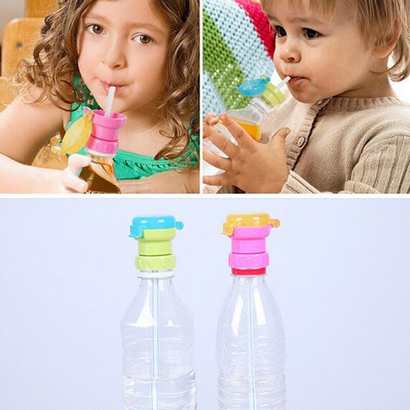 Water Drinking Bottle Cap Cover Replacement With PP Silicone Food Grade Water Bottle Straw for Kids Children Feeding Drink