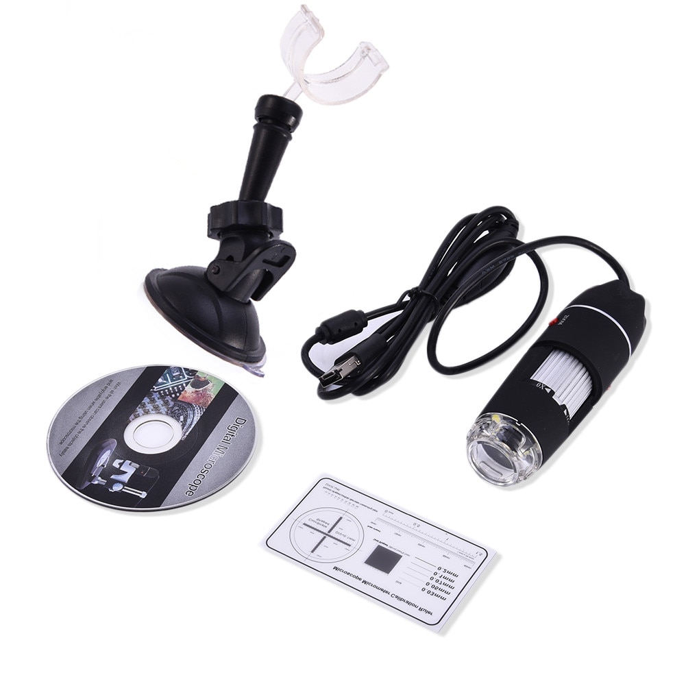 Mega pixel 1600x 8 led digitalt mikroskop usb endoskop kamera mikroskopi forstørrelsesglas elektronisk stereo pincet forstørrelse