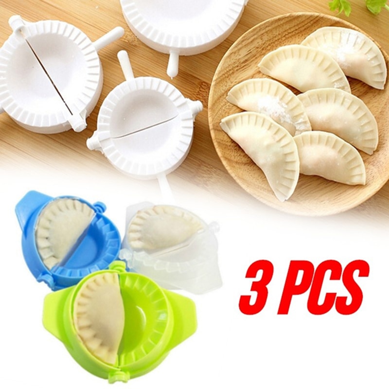 3 Pcs DIY Plastic Dumpling Maker Mould Hand Dough Press Dumpling Clip Dumpling Making Gadget Kitchen Pastry Tools Accessories