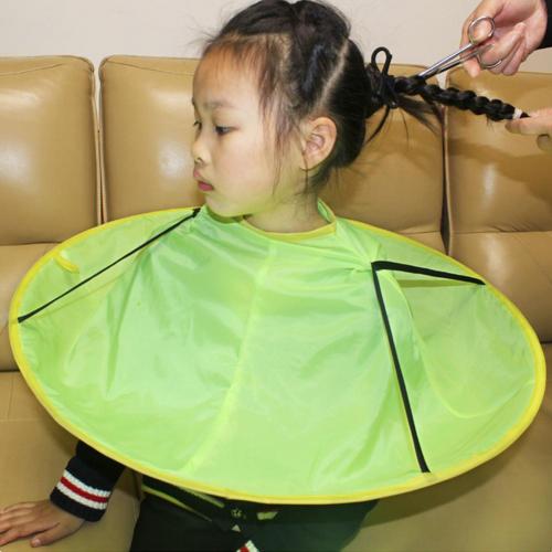 Vendite calde! !! Bambini bambini impermeabile taglio di capelli Catcher grembiule Cape Umbrella strumento parrucchiere: green