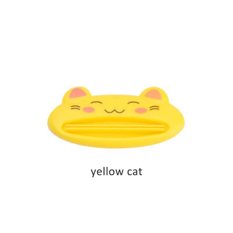 Cartoon Animal Toothpaste Squeezing Clamp Toothpaste Dispenser Easy Squeeze Paste 2Pcs Toothpaste extruder Bathroom Accessories: yellow cat