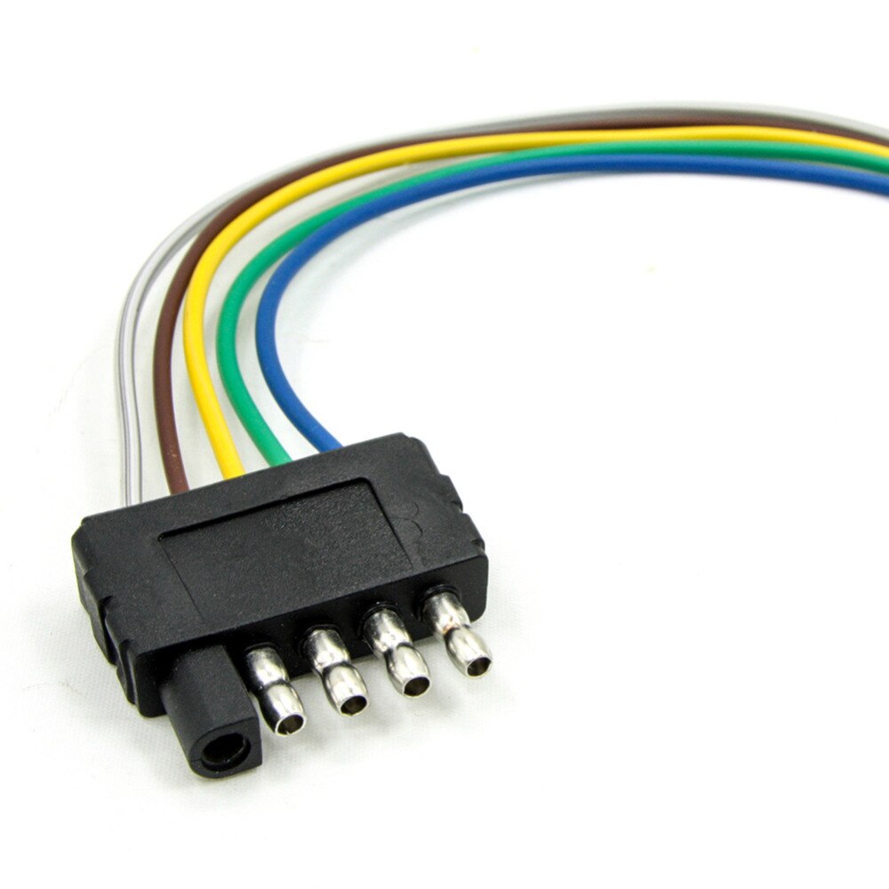 TIROL 5-Way Flat Trailer Wire Harness Extension Connector Plug with 36 inchCable Length End Connector T24510a