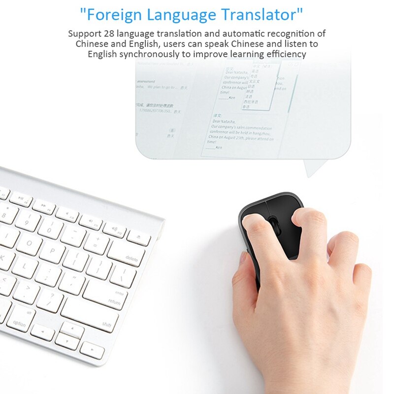 AI ratón Bluetooth traductor de voz instantánea ratón de carga inalámbrica traducción de lenguaje inteligente