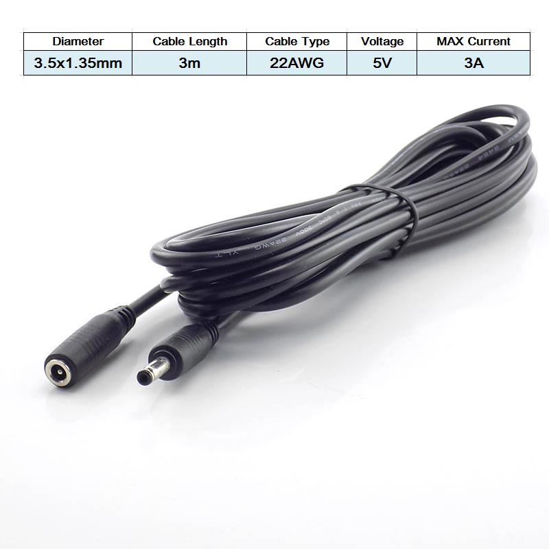 DC Vrouw naar Man Verlengsnoer 5V 2A 3.5x1.35mm/12V 5A 5.5x2.1mm Plug Jack Connector Kabel Voeding Adapter Lijn: green