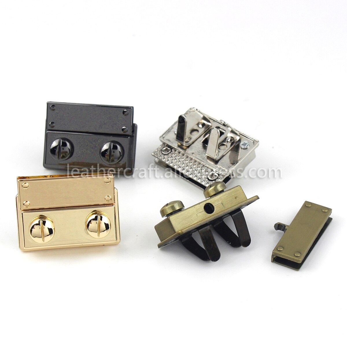 1pcs Metal Push Lock Clasp Tongue Lock Leather Craft Women Bag Purse Handbag Shoulder Bag Closure DIY Accessories