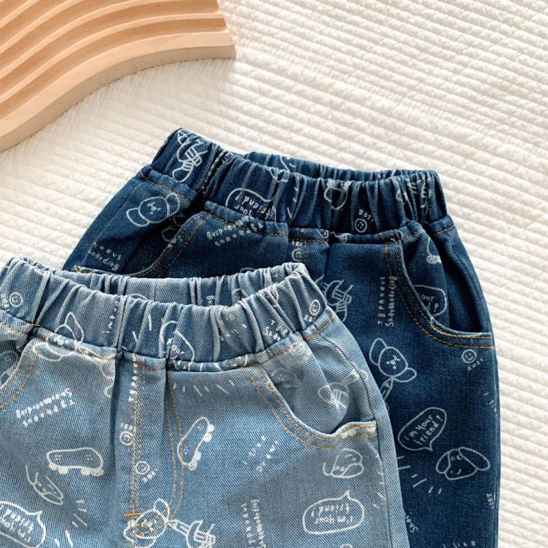 Nuovi pantaloni di jeans per bambini pantaloncini di jeans con stampa di cartoni animati di moda per ragazzi ragazze pantaloni Casual estivi per bambini 2022 pantaloni larghi per bambini