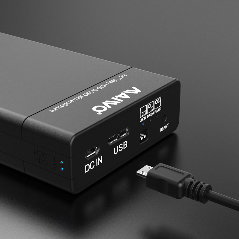 Maiwo  k25682 2- bay-festplattengehäuse mit 2.5- zoll-sata/hdd/usb-anschluss