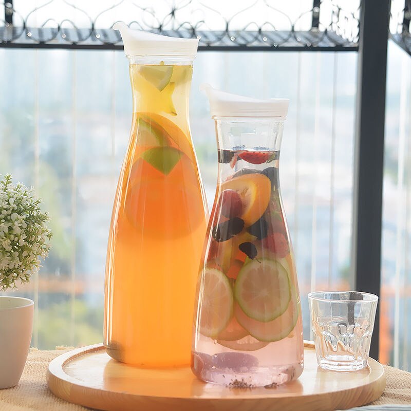 Jarra de plástico para agua y zumo, recipiente de gran capacidad, resistente al calor, 1100/1600ml