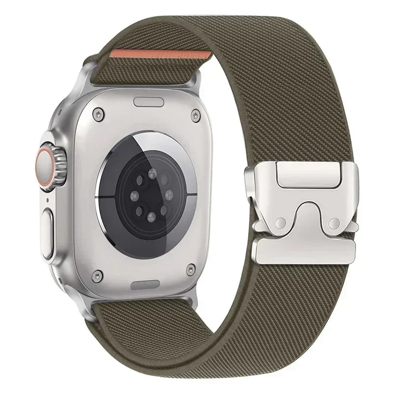 Sportsreimer til apple watch-rem 46mm 42mm 45mm ultra 2 49mm 44mm 41mm fallskjermarmbånd correa iwatch-serien 9 10 8 se 5 6 7: Sølvhvit / 14mm