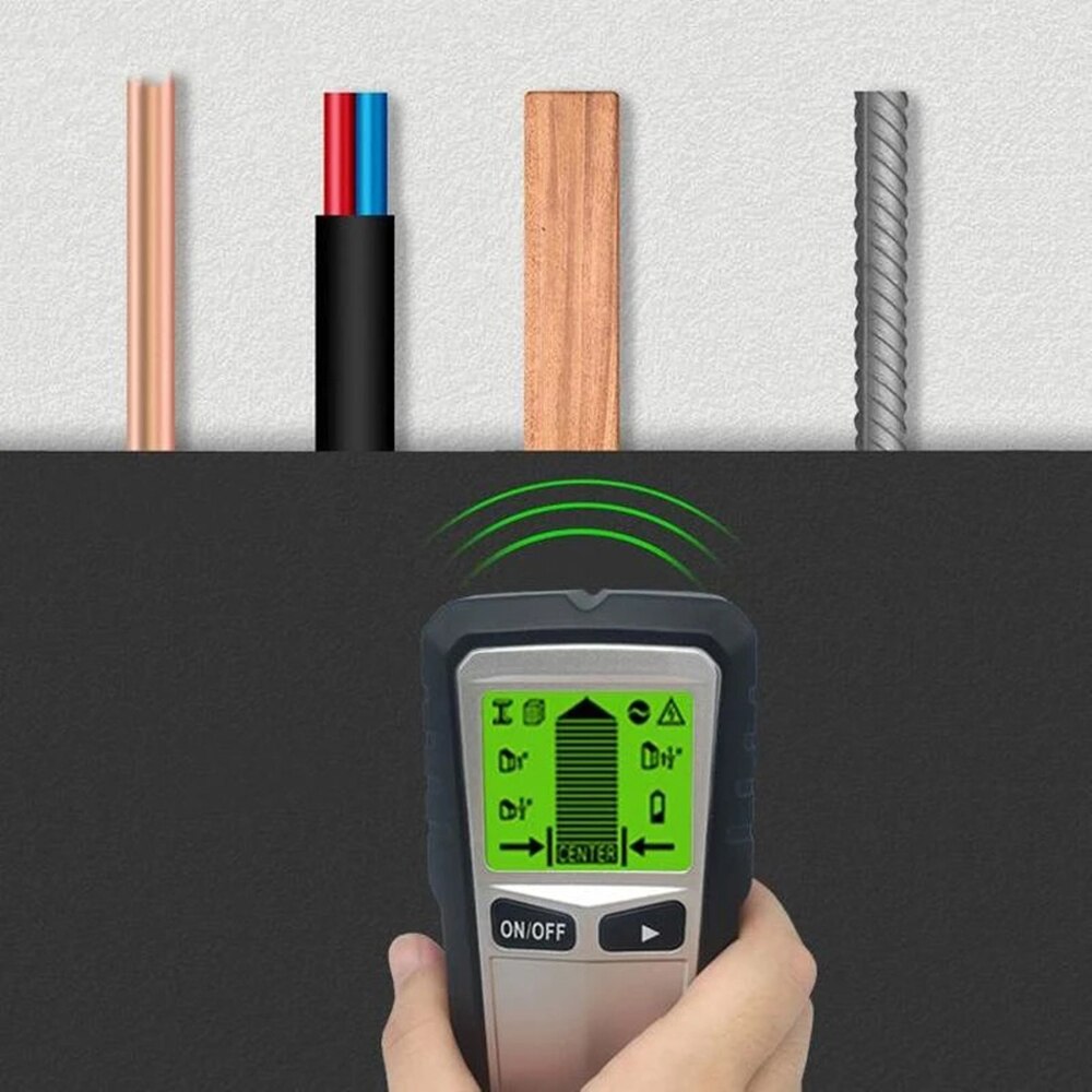 VEVOR 5-in-1 Electronic Stud Finder Wall Scanner With LCD & Audio Alert, Detects Wood, Metal, AC Wires Up To 6cm Depth, Blue