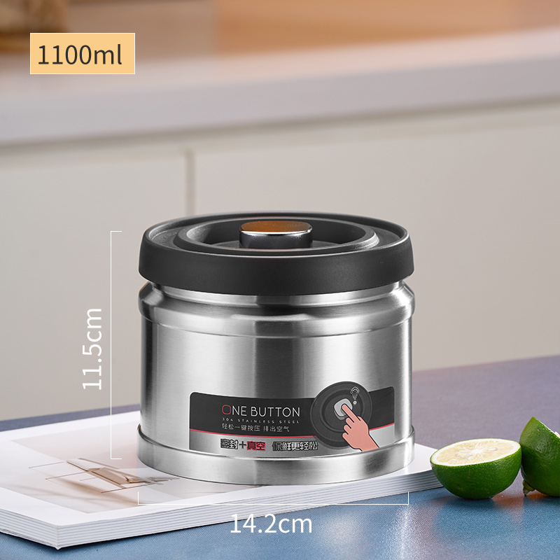 GIANXI Vacuum Sealed Jug Coffee Beans Stainless Steel Airtight Container Kitchen Food Grains Candy Keep Fresh Storage Jar: Red