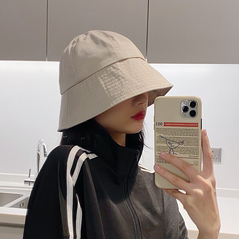 T-MAO Women Bucket Hat Fisherman Hat Cotton Graffiti Crayons Cotton Cute Kpop Print Men's Caps Sun Hats for Women