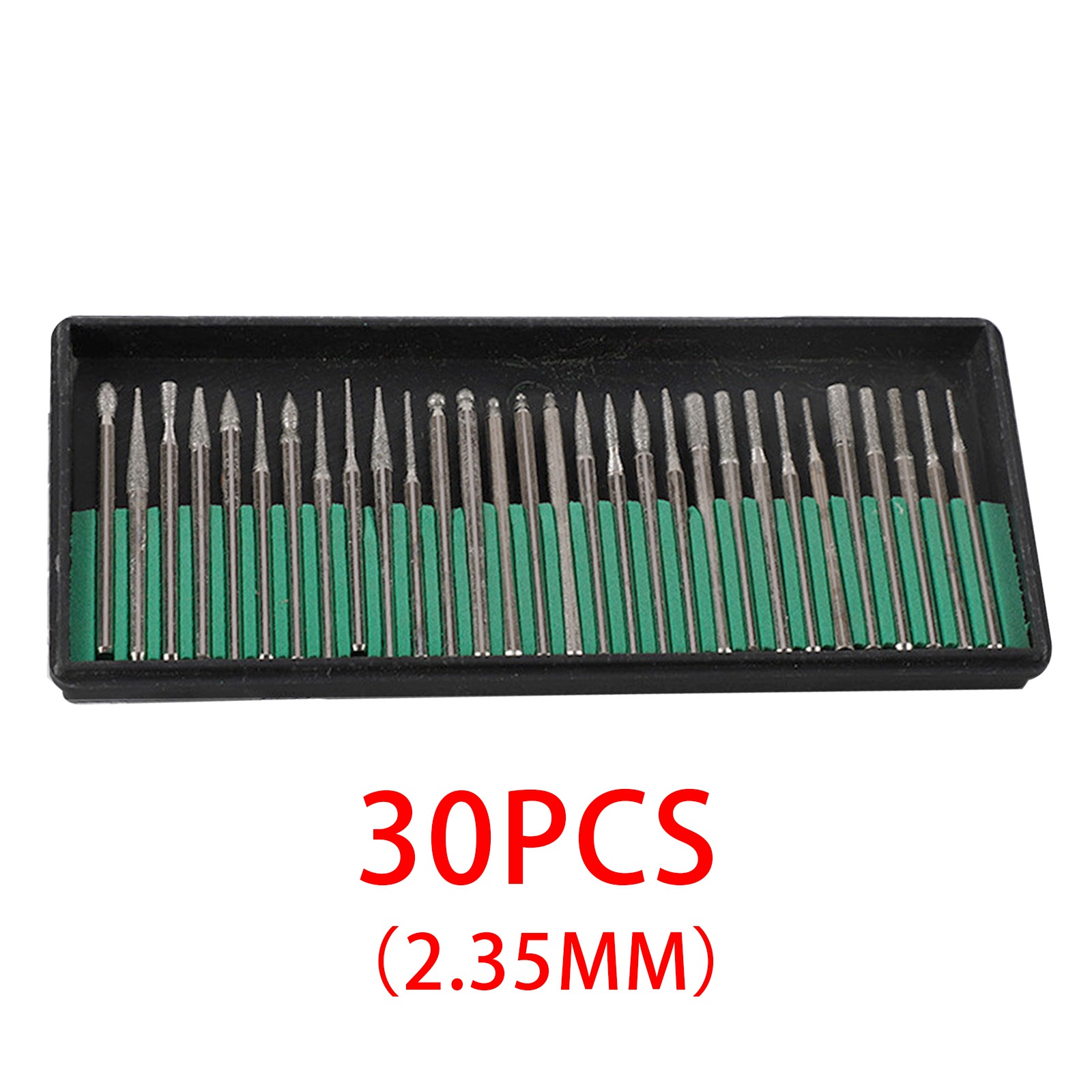 30Pcs 2.35/3.0Mm Diamond Burs Set Shank 140 Grit Sieraden Rotary Dremel Carving Tool Burr Bits Boor voor Graveren Rotary Tool