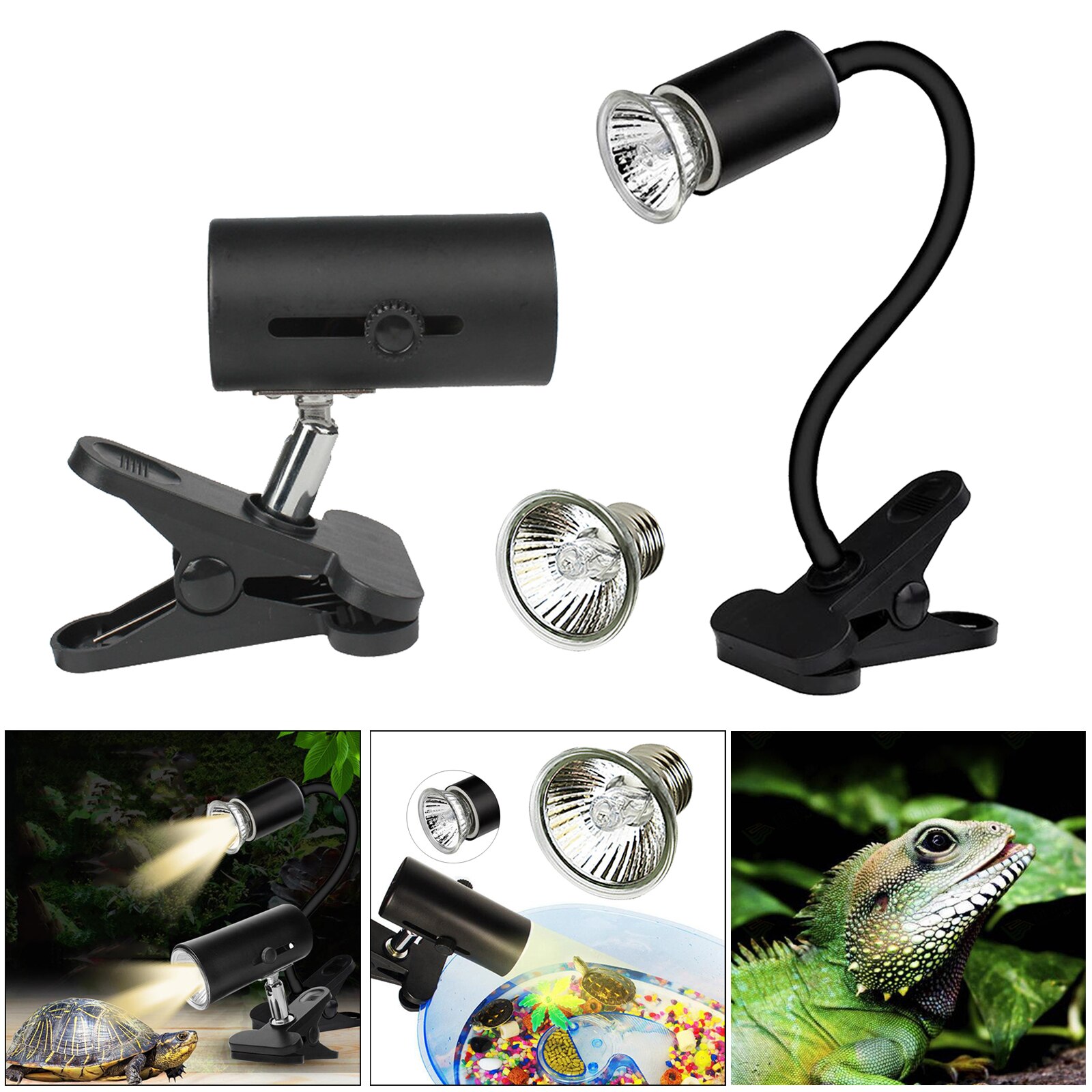 Lampe chauffante UVA + UVB pour Reptile, tortue, Mini ampoule chauffante pour animaux de compagnie, lézards amphibiens, régulateur de température, lumière UV, 25/50W