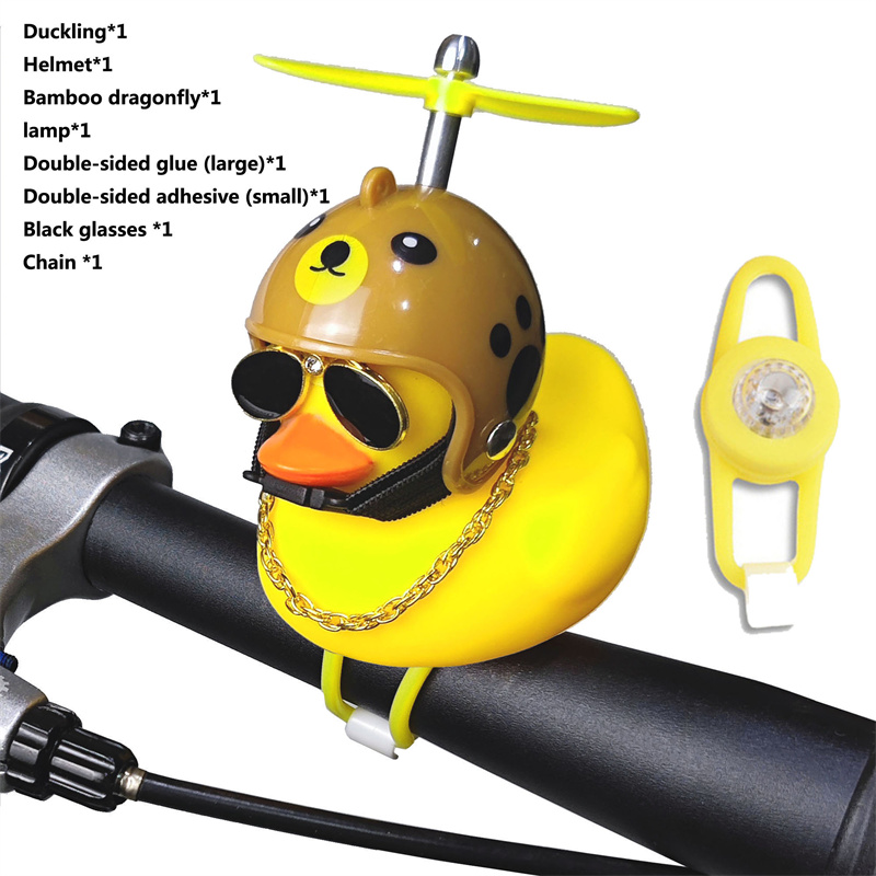 Gele Eend Fietsverlichting Bel Schattige Kleine Stuur Hoorn Lamp voor MTB Racefiets Motorhelm Rijden Fietsen Accessoires speelgoed: Clear