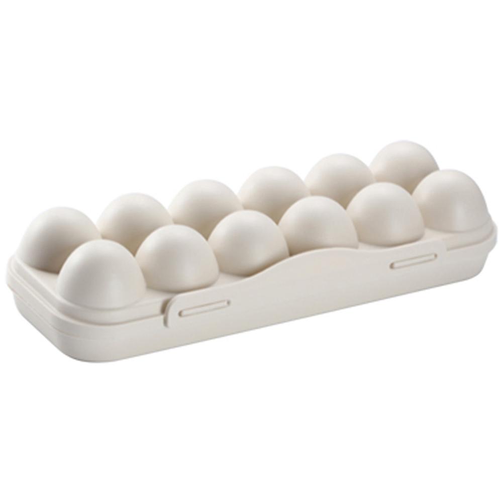2/4/6/12 Grids Egg Storage Box Home Kitchen Organizer Egg Holder Container Case Portable Outdoor Camping Picnic Eggs Boxes Case: Khaki 12 Grids