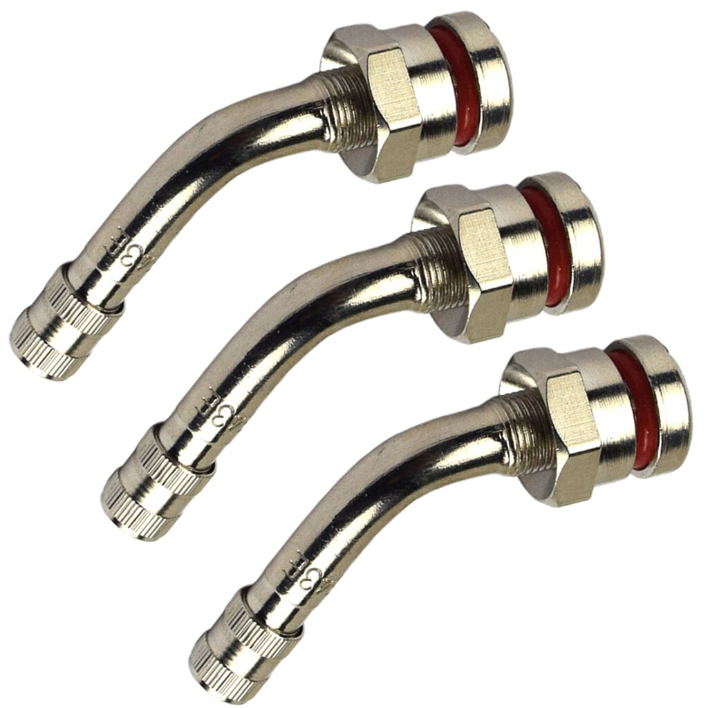 3x Car TR543E neumático de camión sin cámara neumático vástagos de válvula de latón con curva de 75 grados