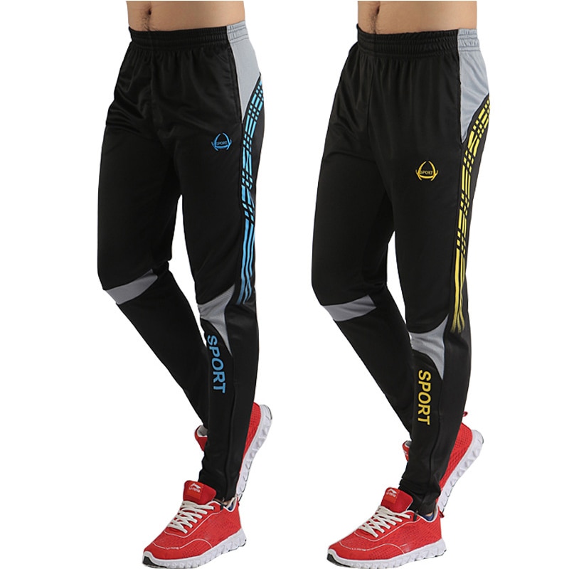 Mannen Sport Running Broek Zakken Atletische Voetbal broek Training sport Broek Elasticiteit Legging jogging Gym Broek F009