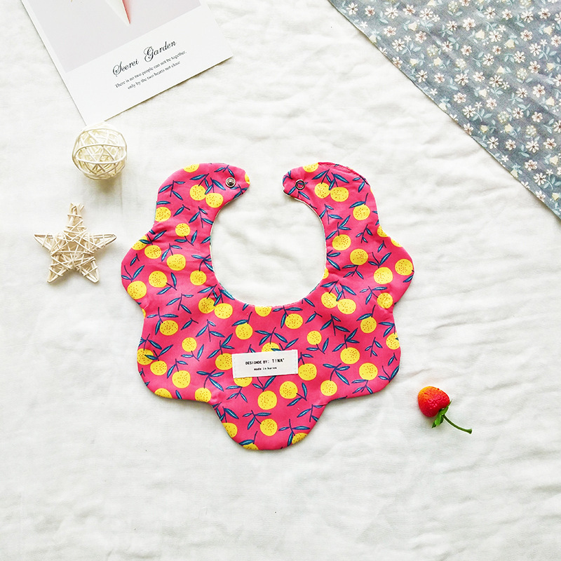 Ins Baby Speeksel Pocket Absorberende Ademend Katoen Bib Boy Girl Bloemenprint Babyvoeding Bib Baby Baby Accessoires: B4