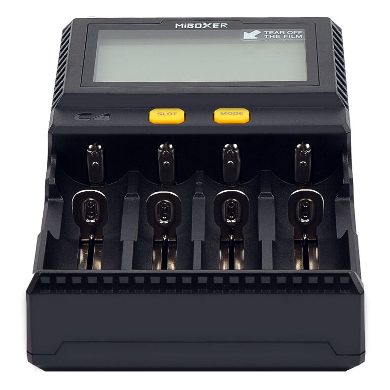 Original Miboxer C4 LCD Battery Charger for Li-ion/LiFePO4/Ni-MH/Ni-Cd 18650 14500 26650AAA4.2 3.7 1.2 1.5V discharging function