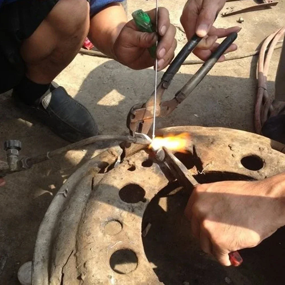 Svejsetråd aluminium let smelte lav temperatur universal stål kobber svejsetråd lodde reparation huller behøver loddepulver værktøjer