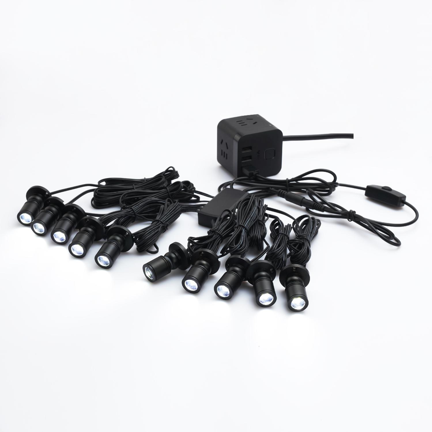 Dimmbar 5v usb-skapbenk spotlightsett s-serie 1 til 1 - 10 ledet-lamper