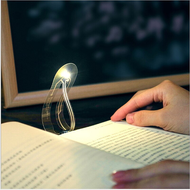Mini Bladwijzer Met Lamp Led Light Reading Boek Bladwijzer Leeslamp Creatieve Draagbare Kleine Nachtlampje