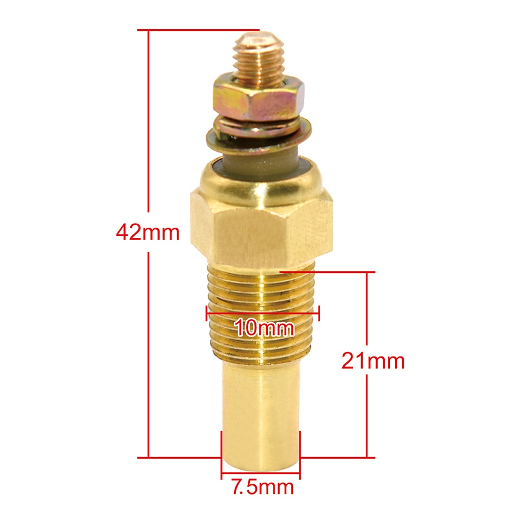 52mm Water Temp Gauge with Alarm Light 40-120℃ Truck Moto Car Temperature Sensor 10mm Water Coolant Temperature Sensors Adapter