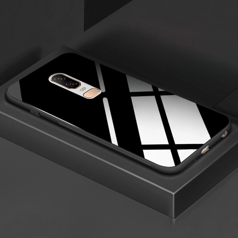 YUETUO tpu Tempered glass Mirror original armor phone backetui,coque,cover,case for oneplus one plus 6 for oneplus6 accessories