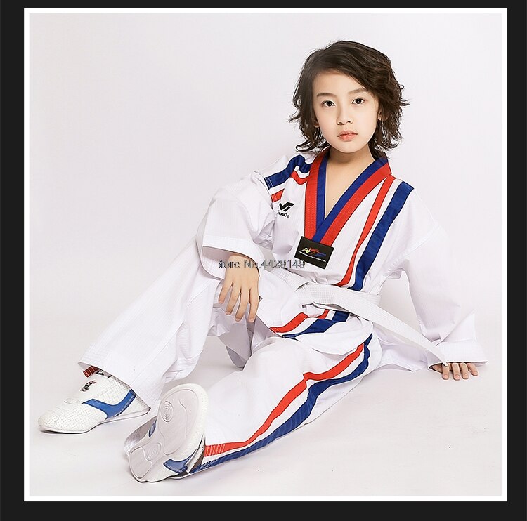 Taoyekma Adult Children&#39;s Taekwondo Suit Long Sleeve Taekwondo Uniform Men Women Tae kwon do Clothing Karate Training Clothes: L