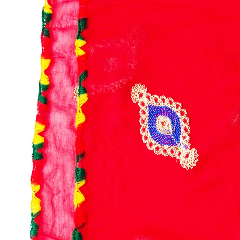 Écharpe de danse indienne pour femme, châle brodé, doux, rouge, Styles ethniques, dupatas, beau, confortable, printemps été