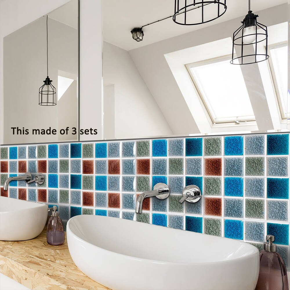 Tegel Sticker Zelfklevende Muurtattoo Kithen Badkamer Decoratie Stickers 3D 15X15CM D91008