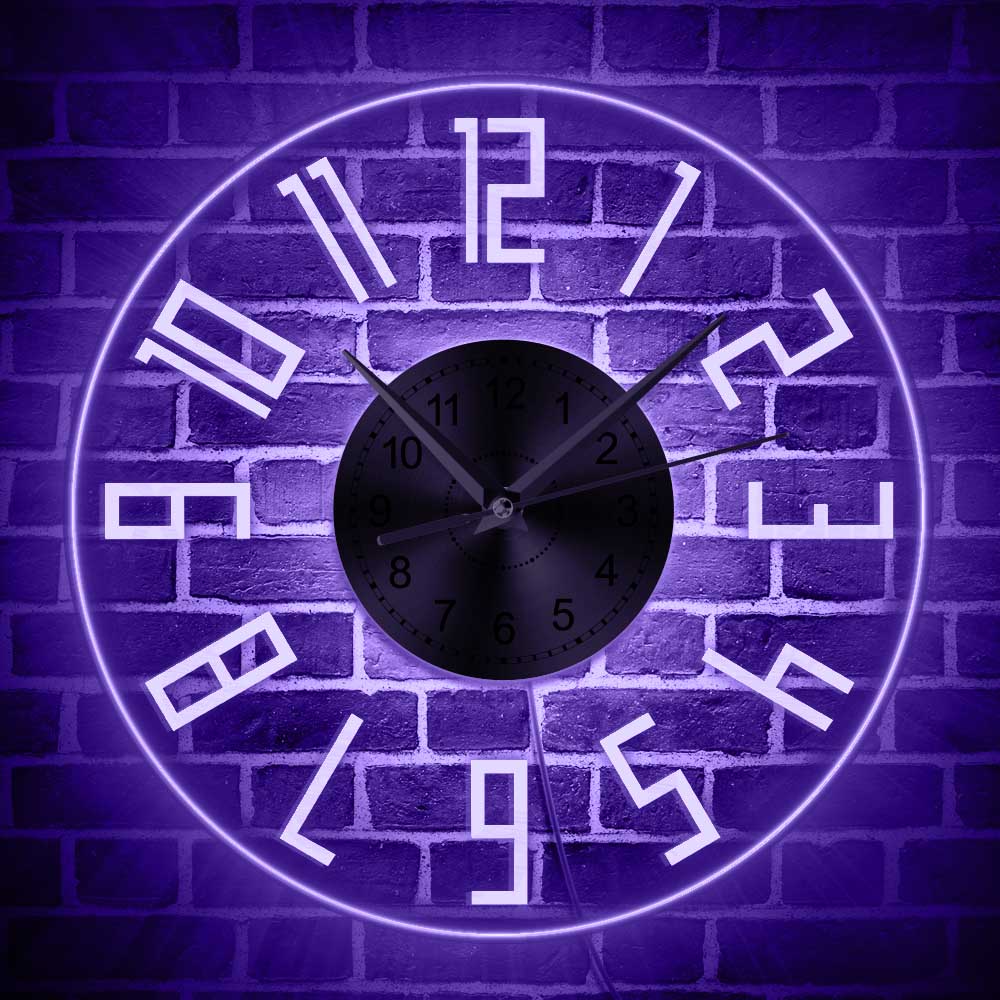 Easy To Read Big Numbers Modern Decor Silent Quartz Wall Clock LED Lighting Illuminated Wall Clock Home Decor For Elder