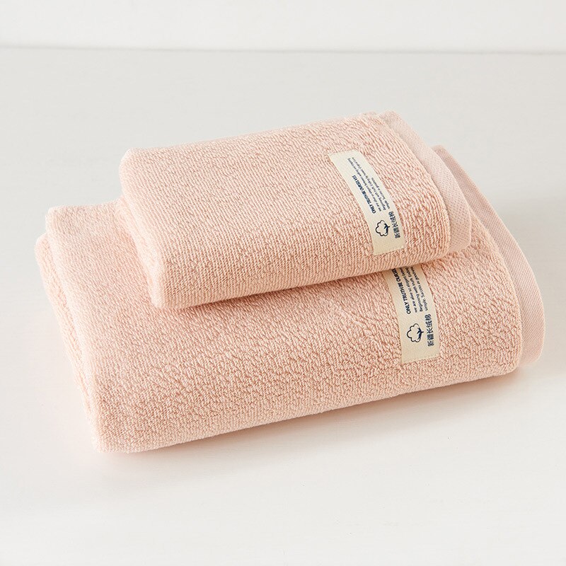 2pcs towel set grey face towel+bath towel cotton solid blue pink milk white 70*140cm beach toalla for home hotel полотенце