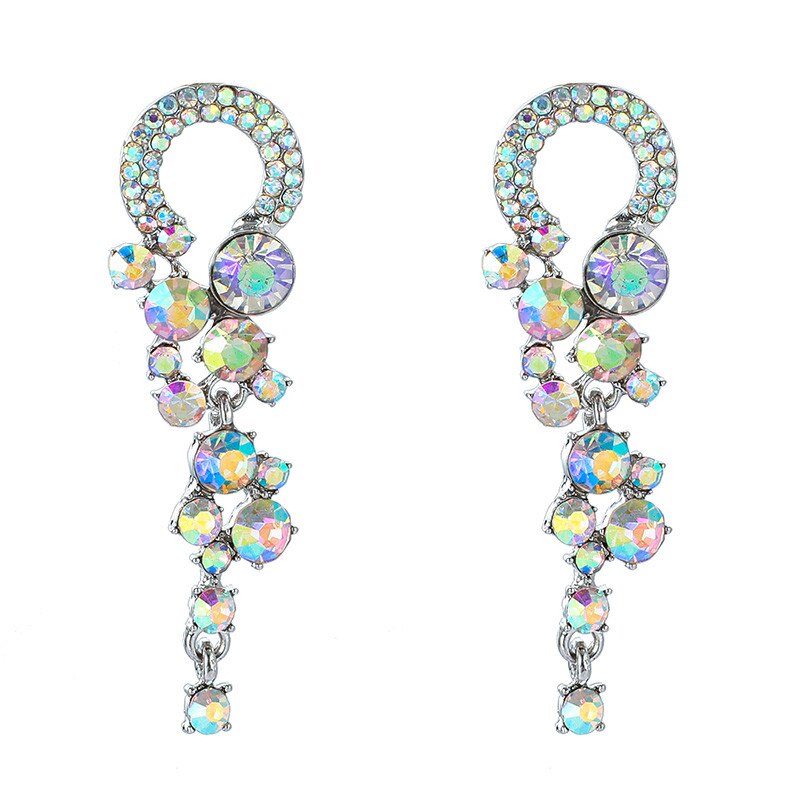 Docona 12 Stijl Kleurrijke Strass Bloem Oorbellen Voor Vrouwen Meisje Bloemen Earring Verklaring Sieraden Brincos Accessoires: 13213