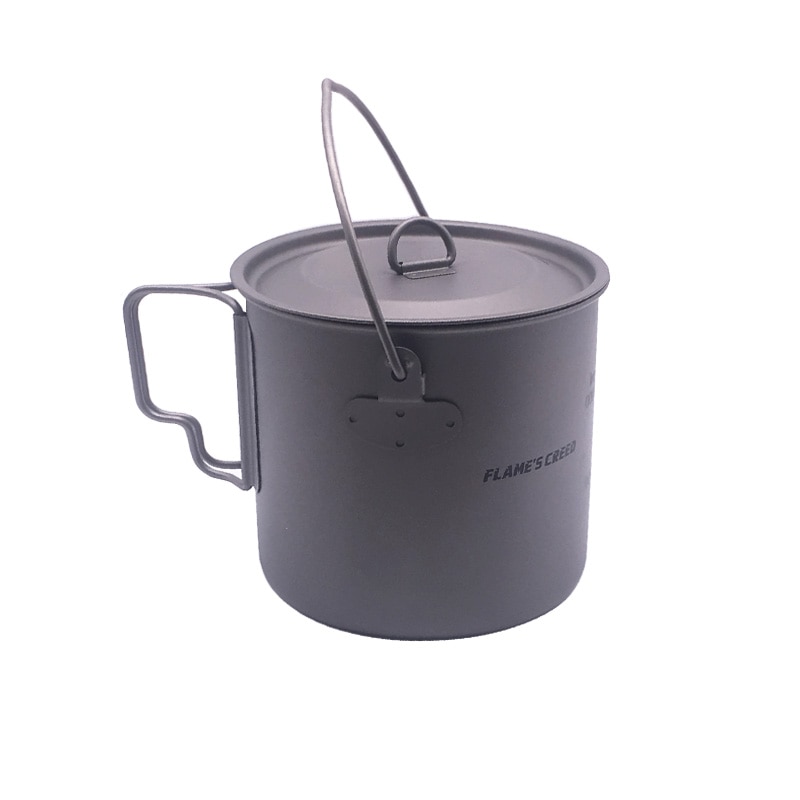 fiamma'S credo Ultraleggero in Titanio padella di Campeggio Esterna titanio ciotola impostato Manico Pieghevole Pentolame E Utensili per Cucinare: POT-1100ml-BH