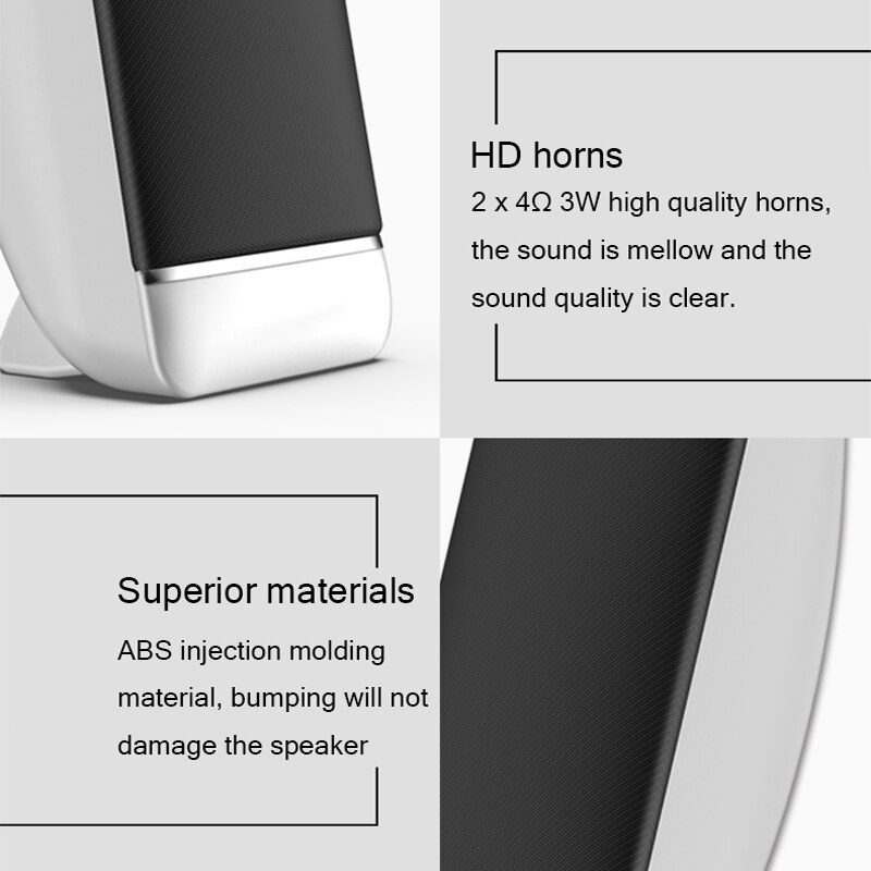 2 Pieces Wired Computer Speakers USB + AUX Mini PC Speaker For Laptop Desktop Phone 5W Audio Multimedia Loudspeaker