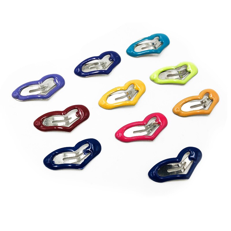 5Pcs/lot Cute Dog Hairpin Colorful Bone Shape Hairpin Pet Small Dogs Hair Clips for Chihuahua Pug Grooming Dog Accessories: Heart-shaped