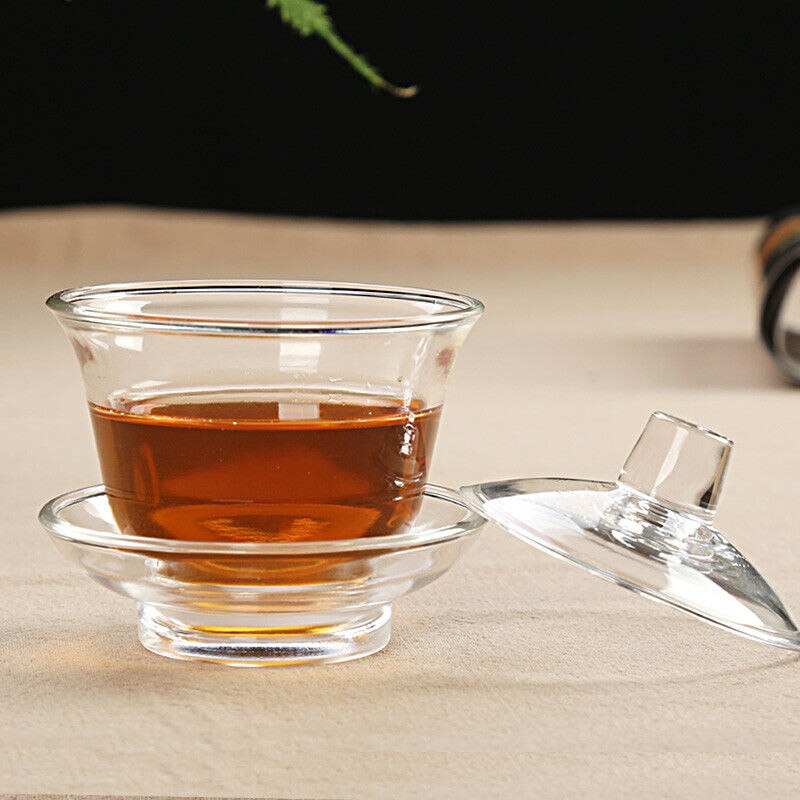 [GROOTSHEID] Borosilicaat hittebestendig mondgeblazen Helder Glas Gaiwan Midden Maat 120ml Chinese Gaiwan