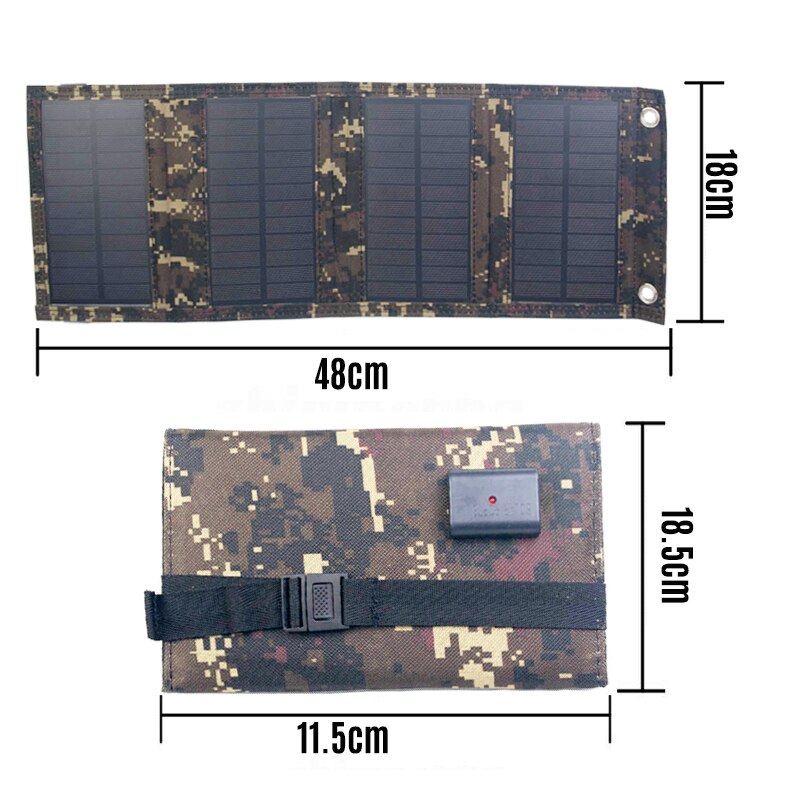 20W Foldable Solar Panel Kit USB 5V Solar Pannel Power Bank Cells Waterproof Solar Battery for Outdoor Camping Hiking Charger