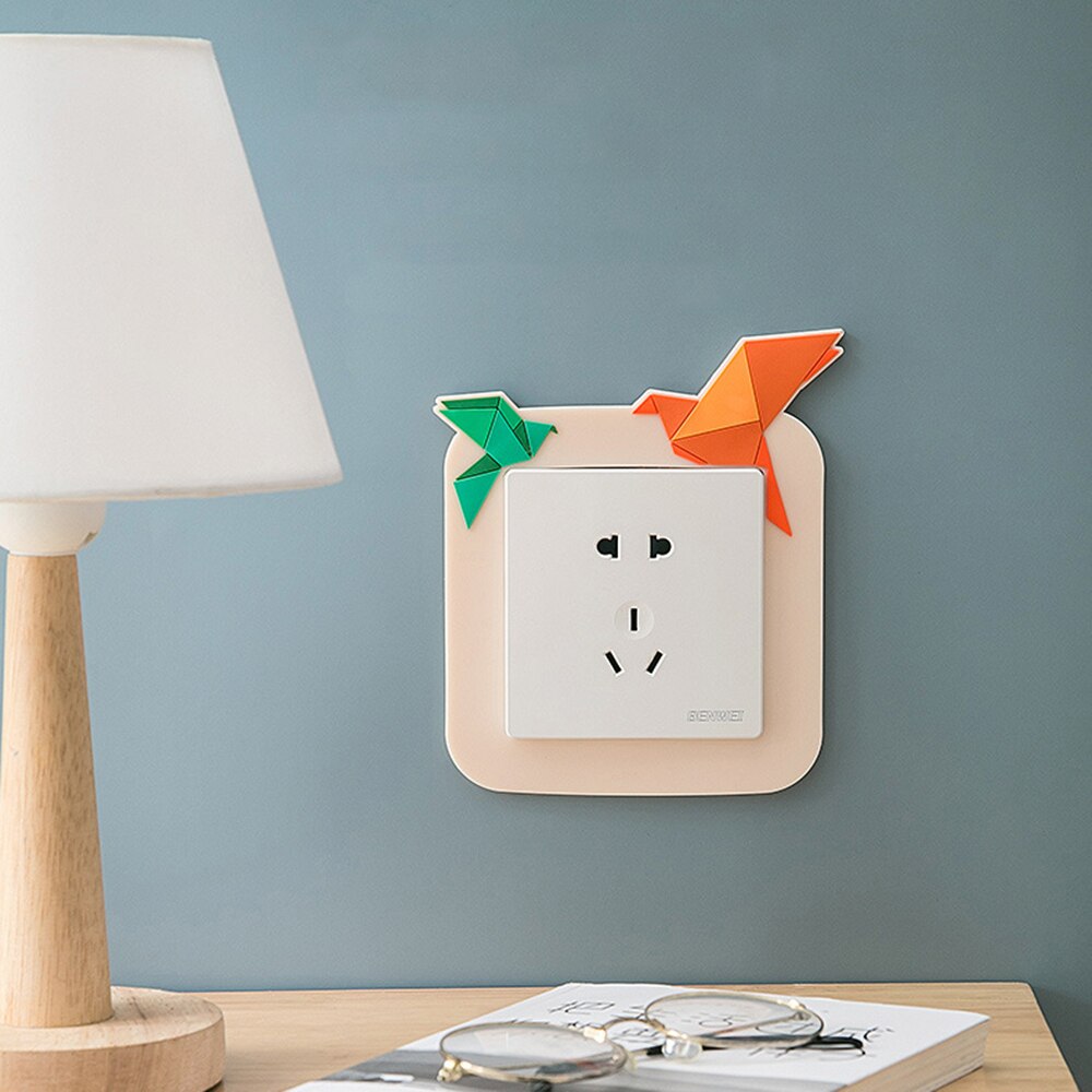 Cartoon Paper Crane Switch Stickers Home Suppliesaesthetic Room Decorwall Stickers for Kids Rooms Wall Art Decals
