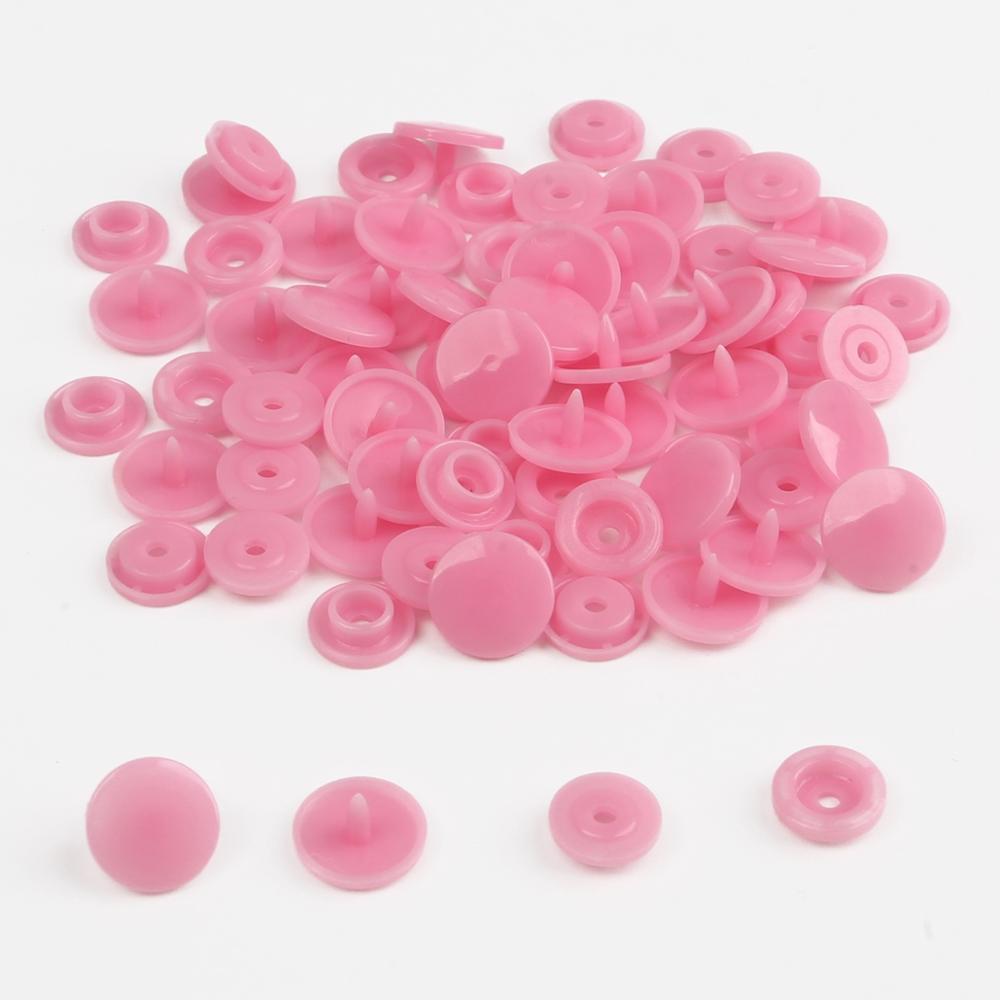 Tryckknapp tång knapp 150 set  t5 mix plast harts knappar 12mm tryck kläde knapp press maskin sömnad verktyg tillbehör: Rosa 150 st